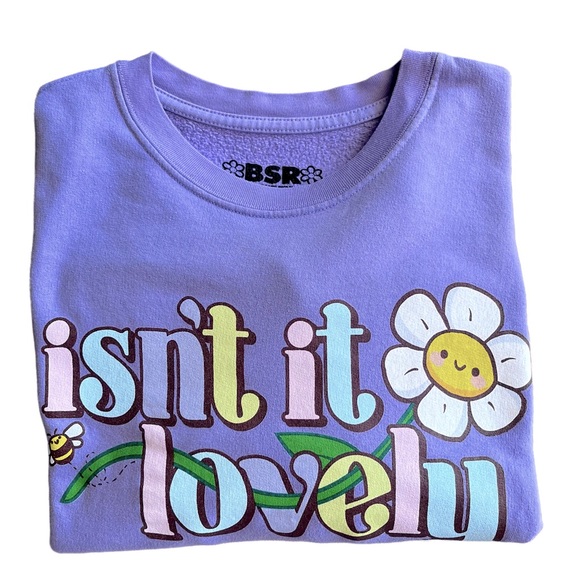 NWOT BSR By Samii Ryan Isn’t It Lovely Crew Neck Sweatshirt/Short Set Medium - Picture 9 of 13